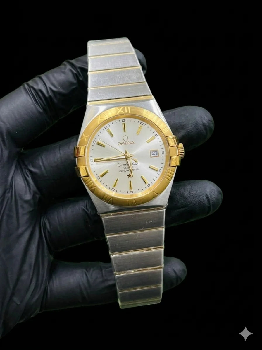 Omega Constellation|White Dial|Two Tone|