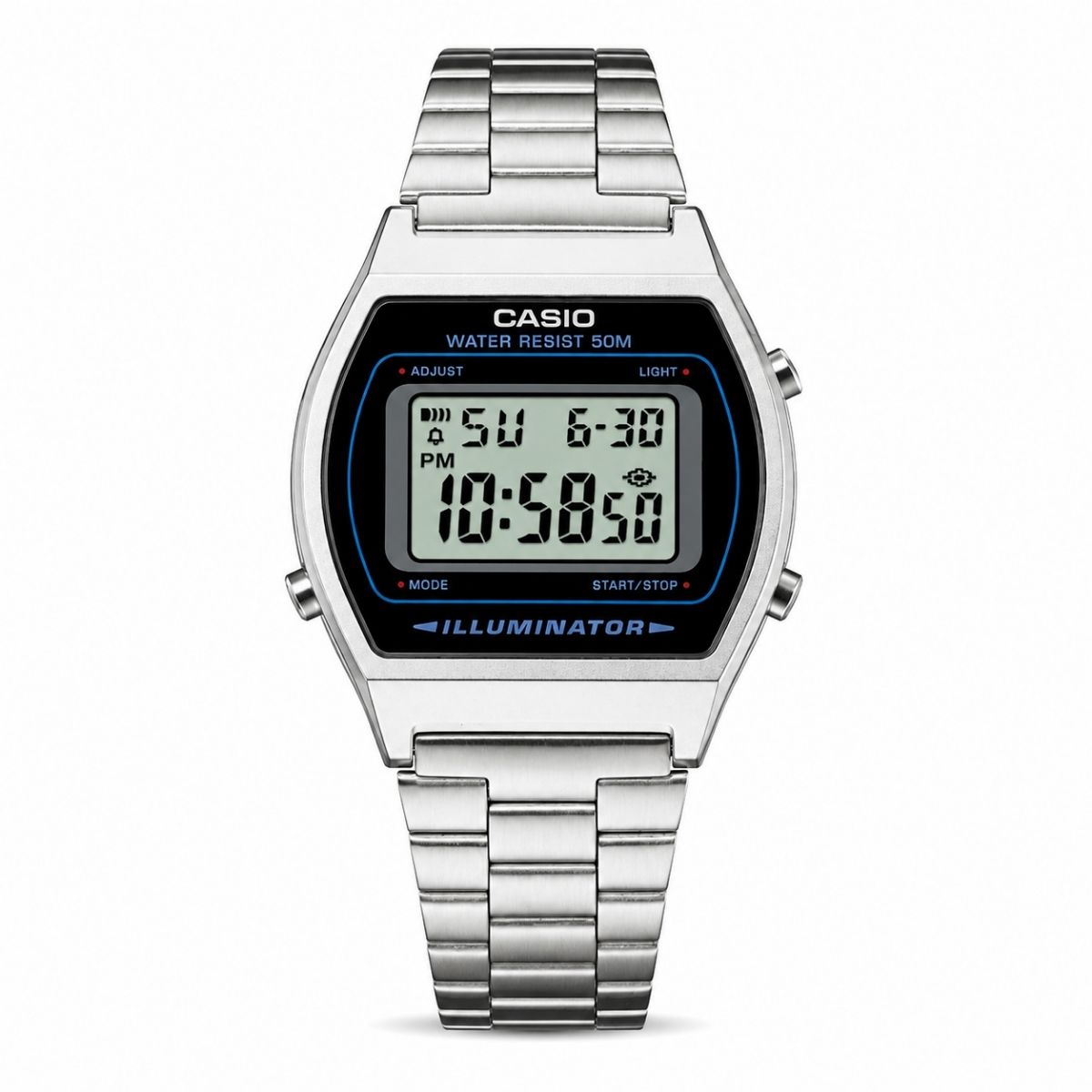 Casio A168WA-1 Vintage Stainless Steel Watch – 50M Water Resistant