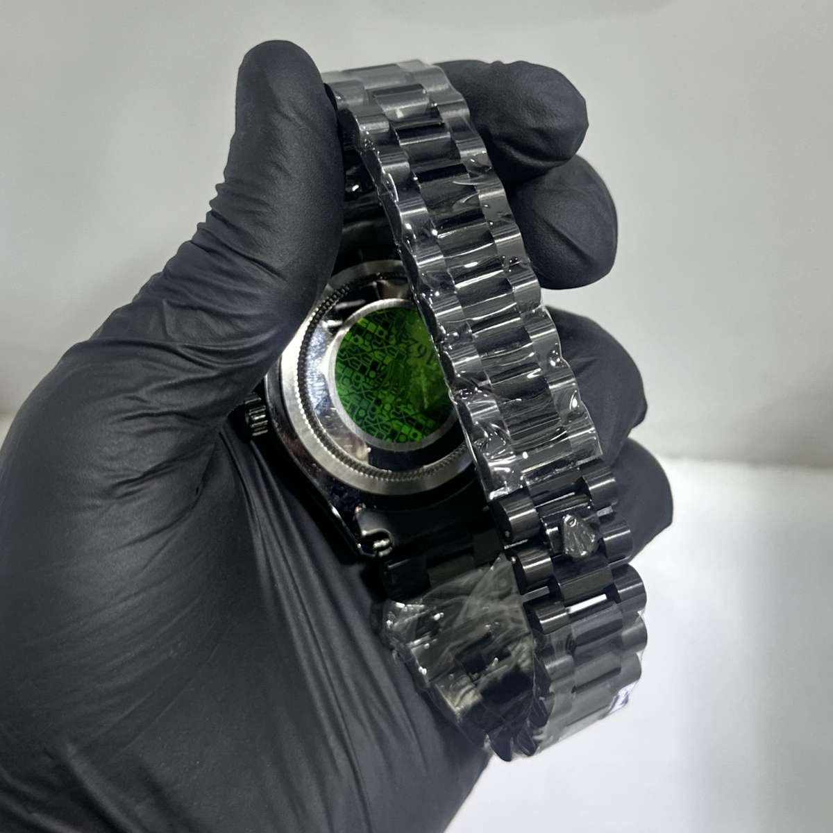 Rolex Mens Black Chain Black Dial