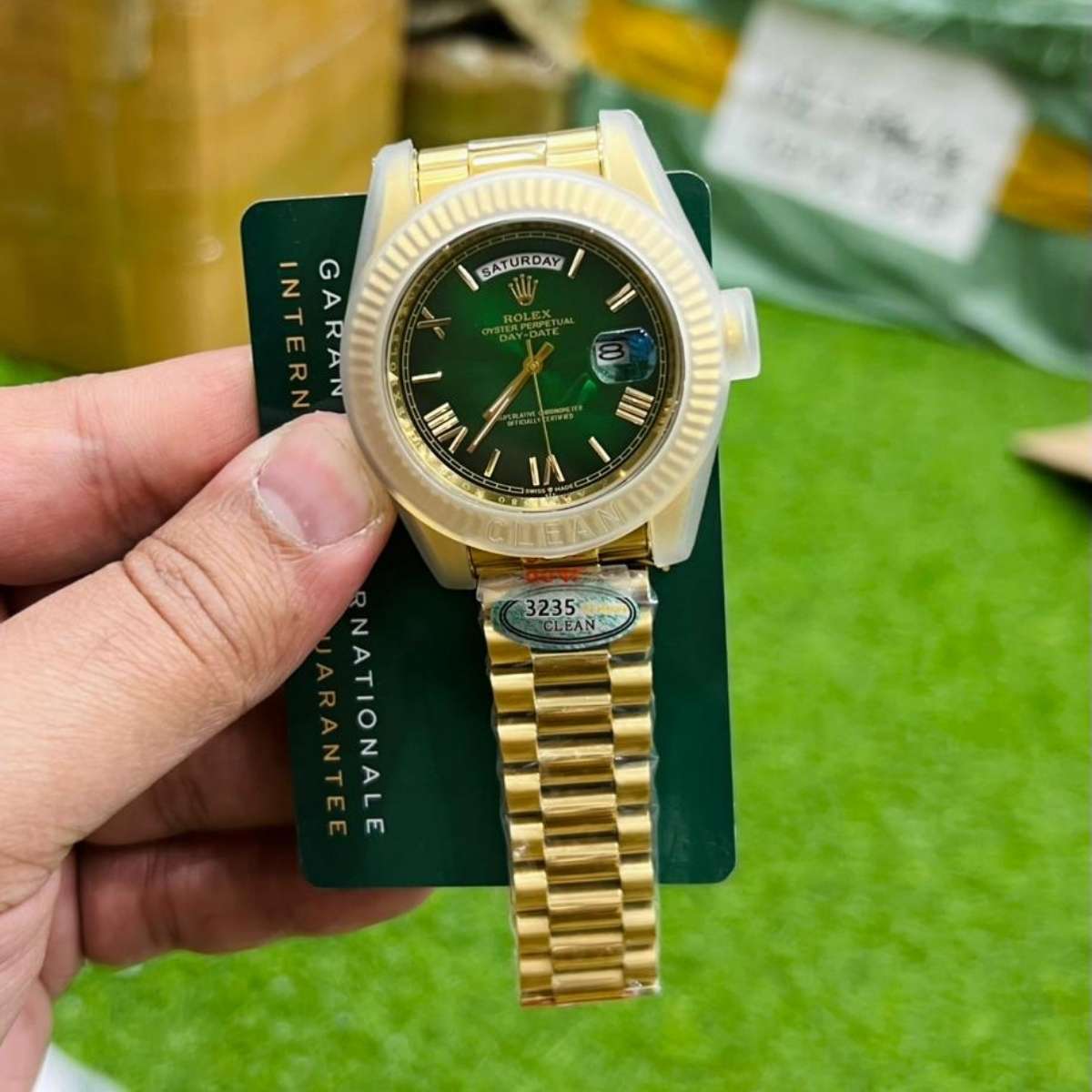 Rolex Day-Date|Rose Gold|Green Dial|