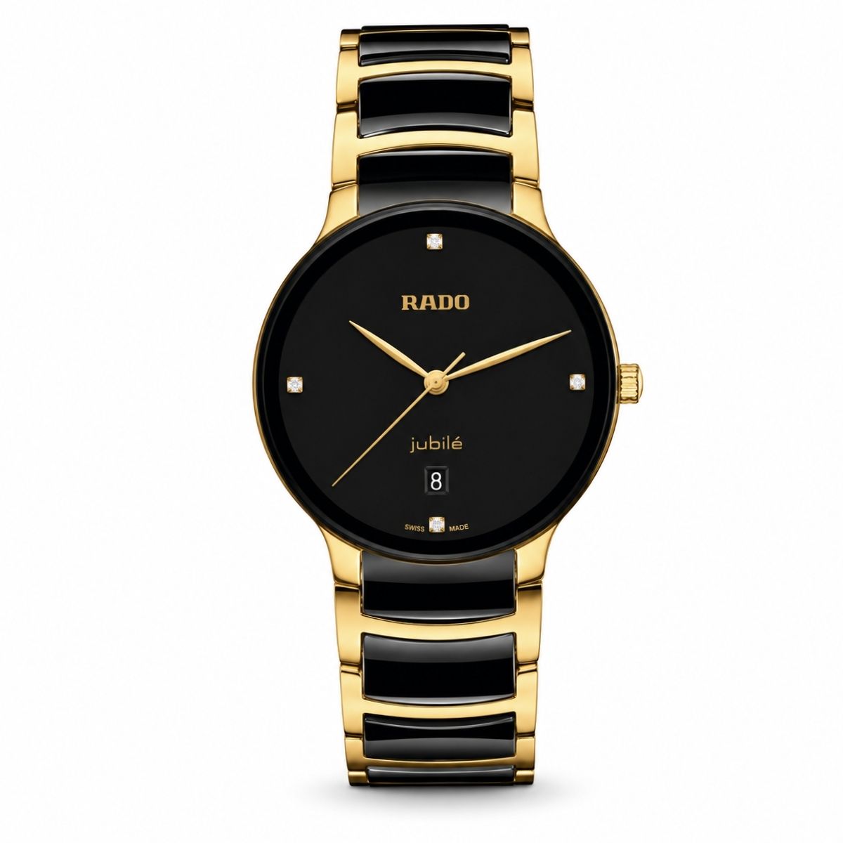 Rado Centrix Jubile R30022712 Black Dial Diamond Two-Tone Swiss