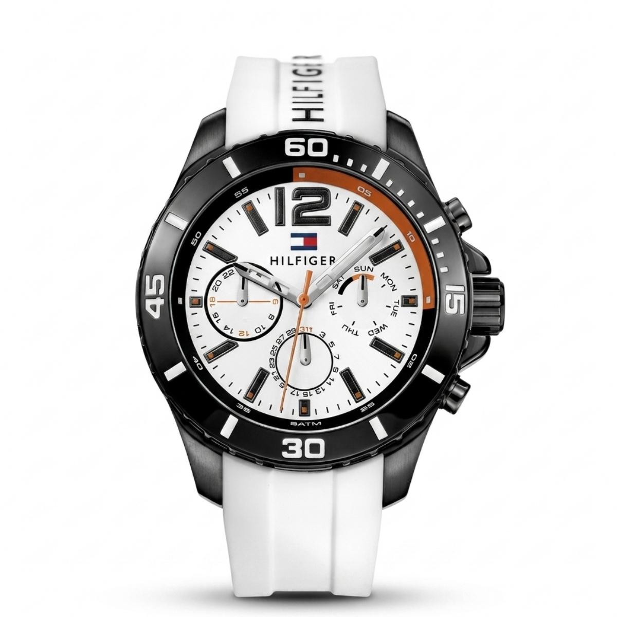 Tommy Hilfiger Decker Men's Multi-Eye Watch White Silicone Strap 1791476