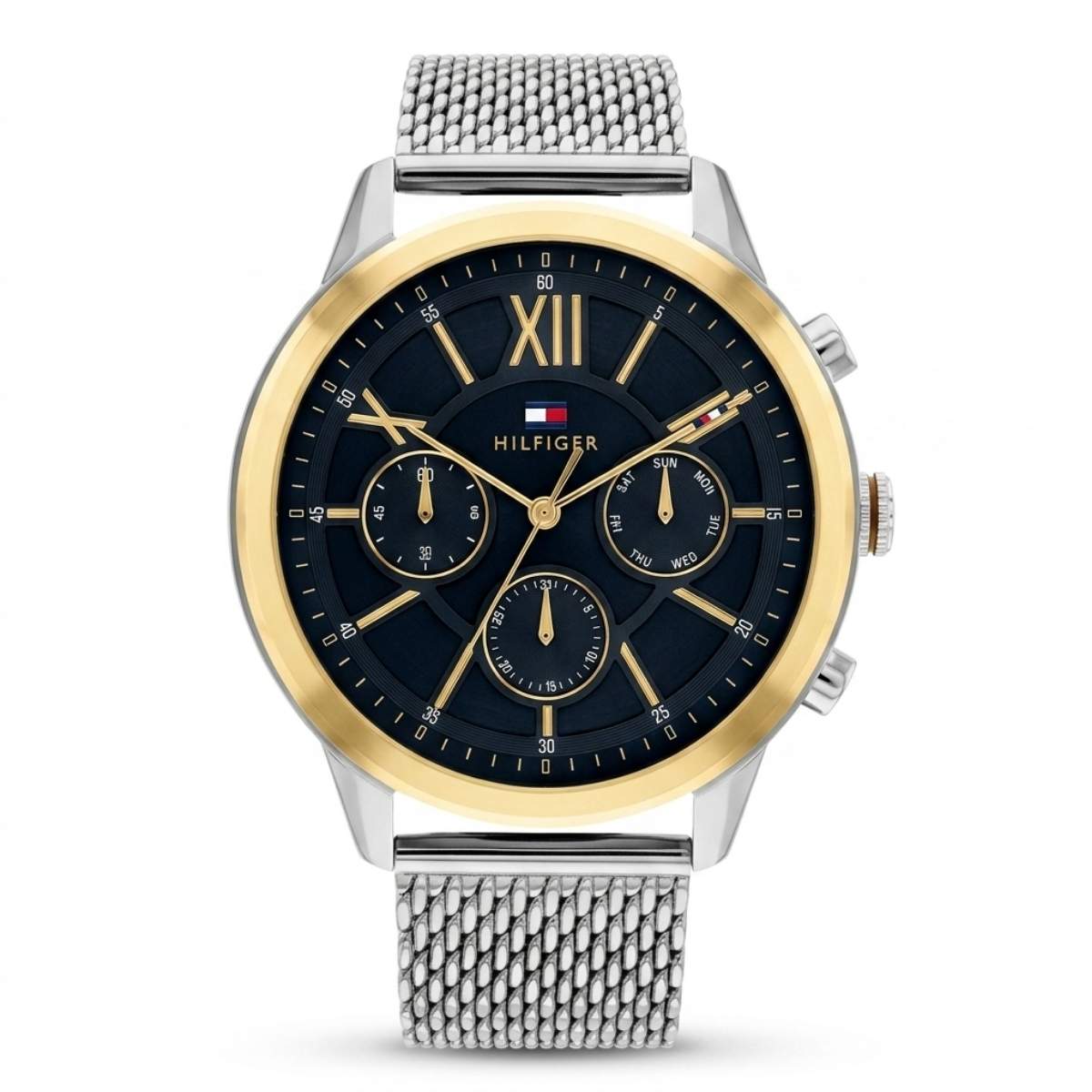 Tommy Hilfiger Men's Two-Tone Mesh Bracelet Multifunction Watch 1791917