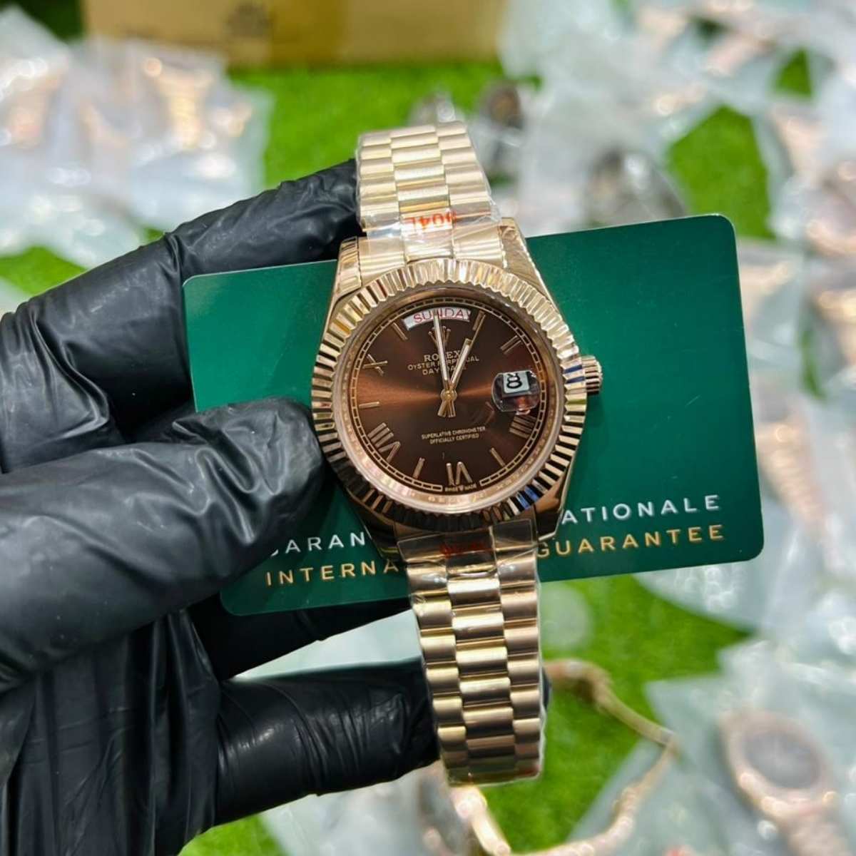 Rolex Day-Date|Rose Gold|Choclate Dial|