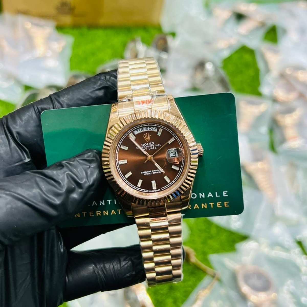 Rolex Day-Date|Rose Gold|Brown Dial|