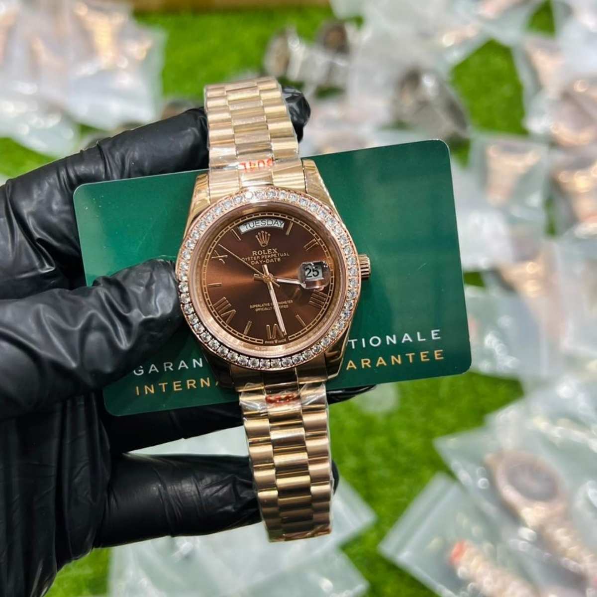 Rolex Day-Date|Rose Gold|Choclate Dial|Roman Numbers|