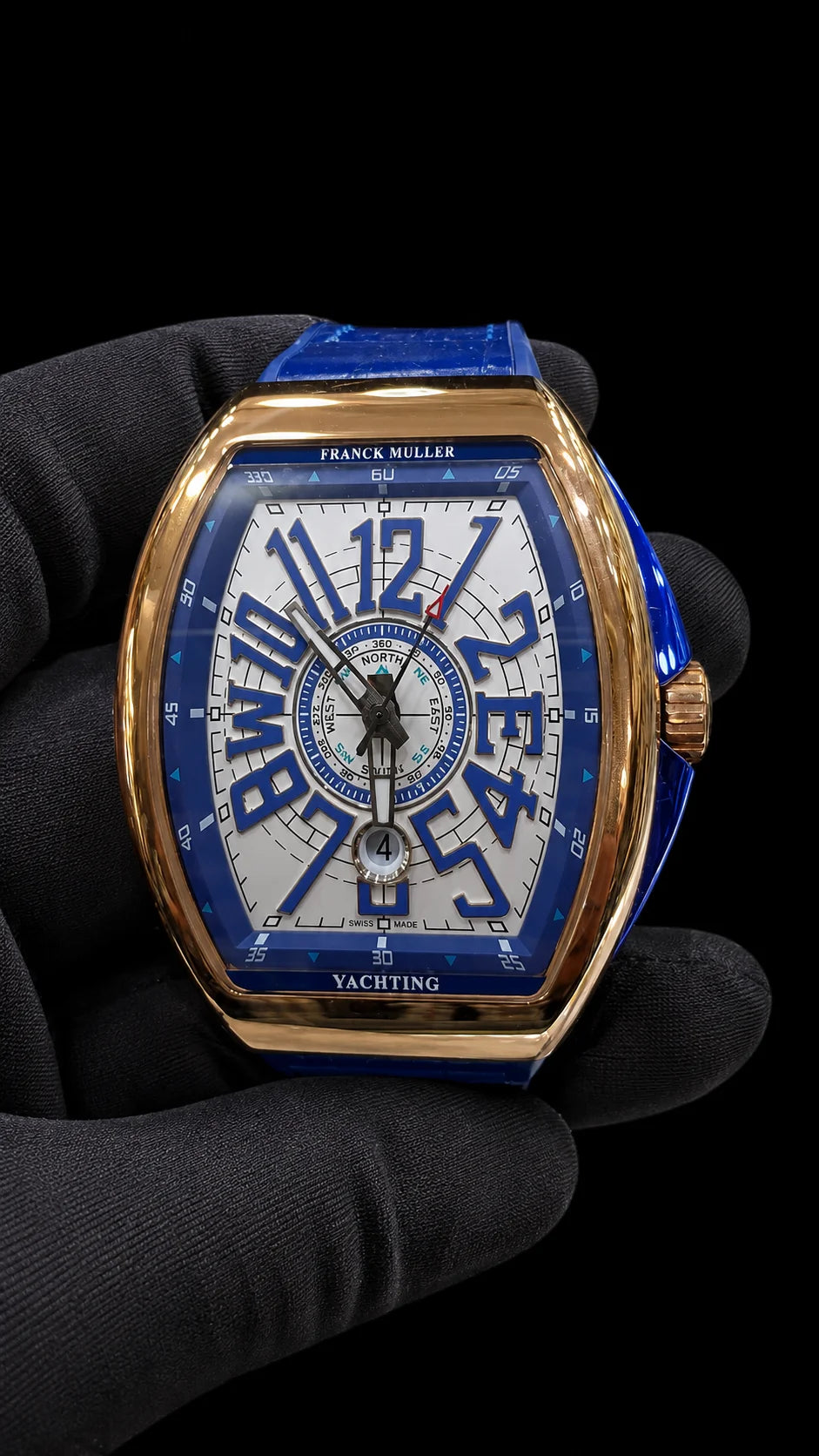 Franck Muller Yachting|White Dial|Blue Strap