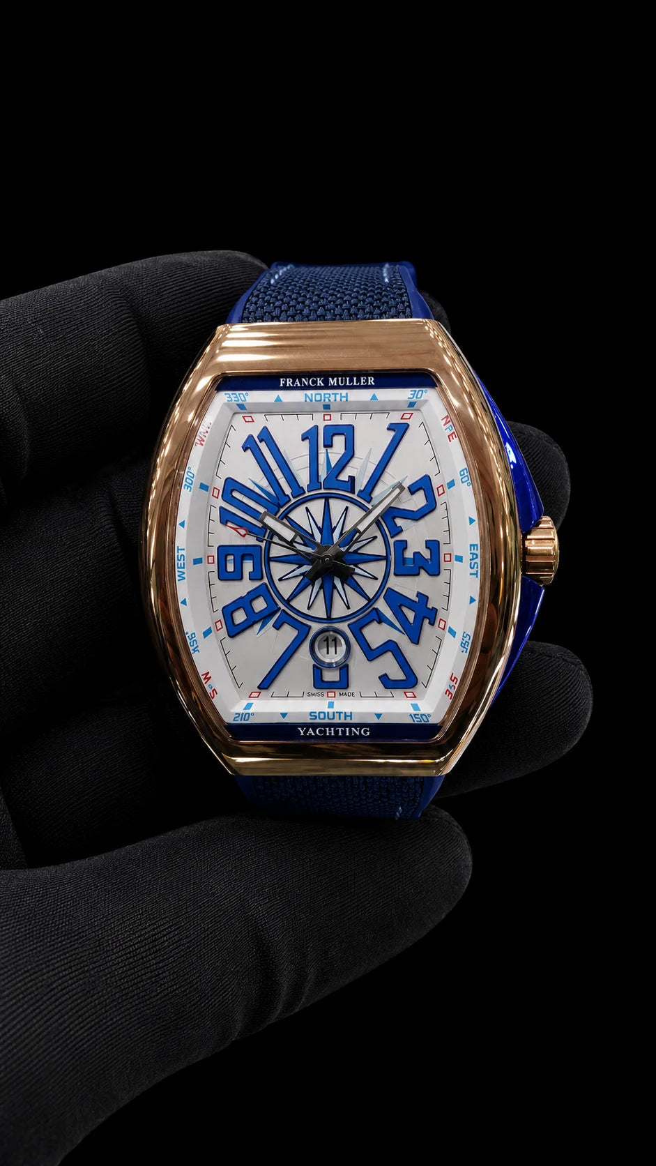 Franck Muller Yachting|White Dial|Blue Strap|