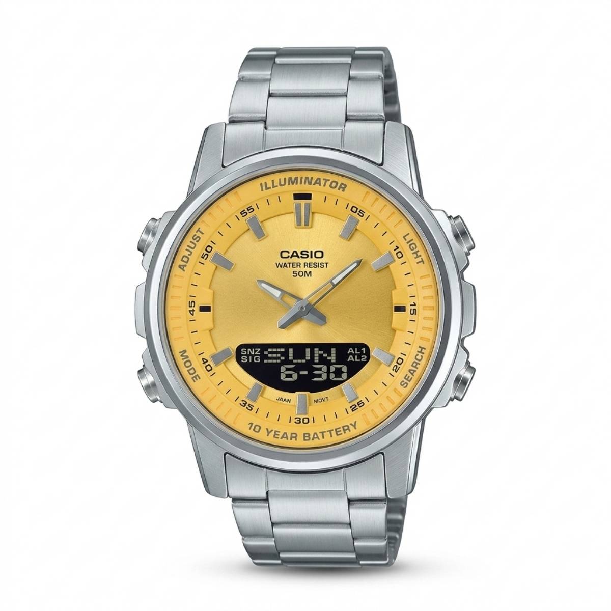 Casio World Time Yellow Dial AMW-880D-9AV