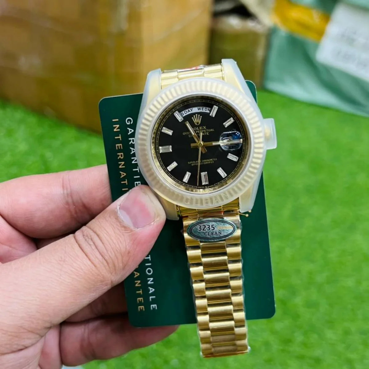 Rolex Day-Date|Flashing Black Dial|Rose Gold|