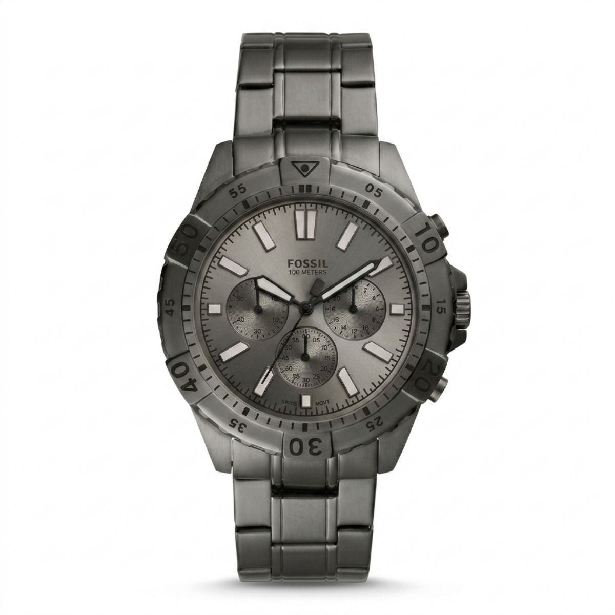 Fossil FB-01 Men's Chronograph Grey Dial Watch FS5835