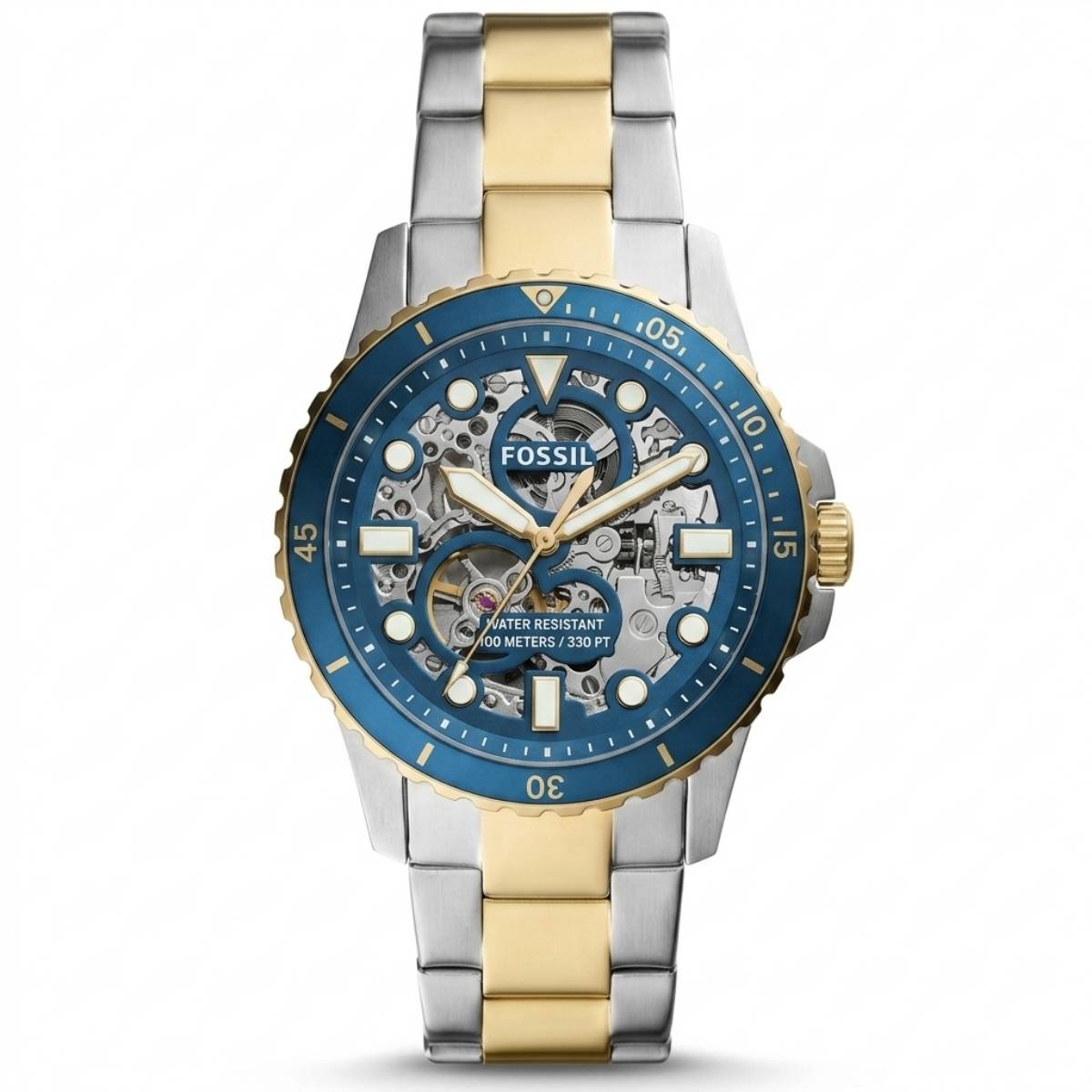 Fossil FB-01 Men's Automatic Blue Dial Skeleton Watch ME3191
