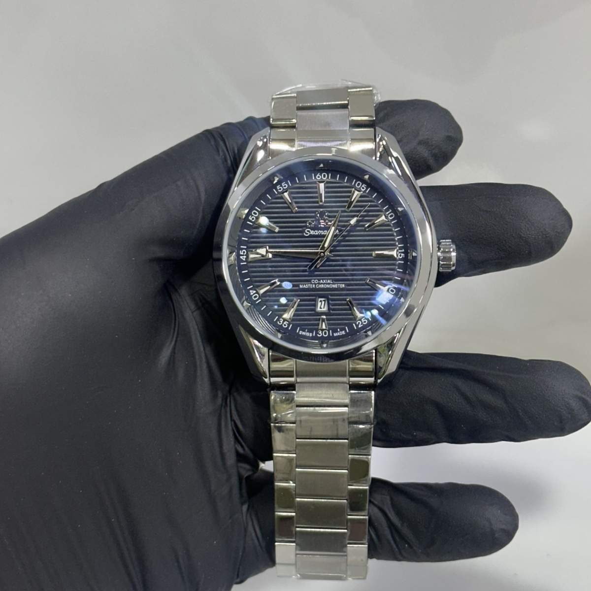 Omega Seamaster Black Dial Silver Body