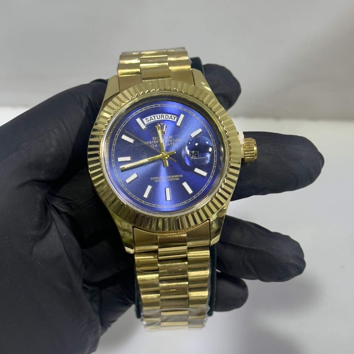Rolex Day-Date Rose Gold Blue Dial