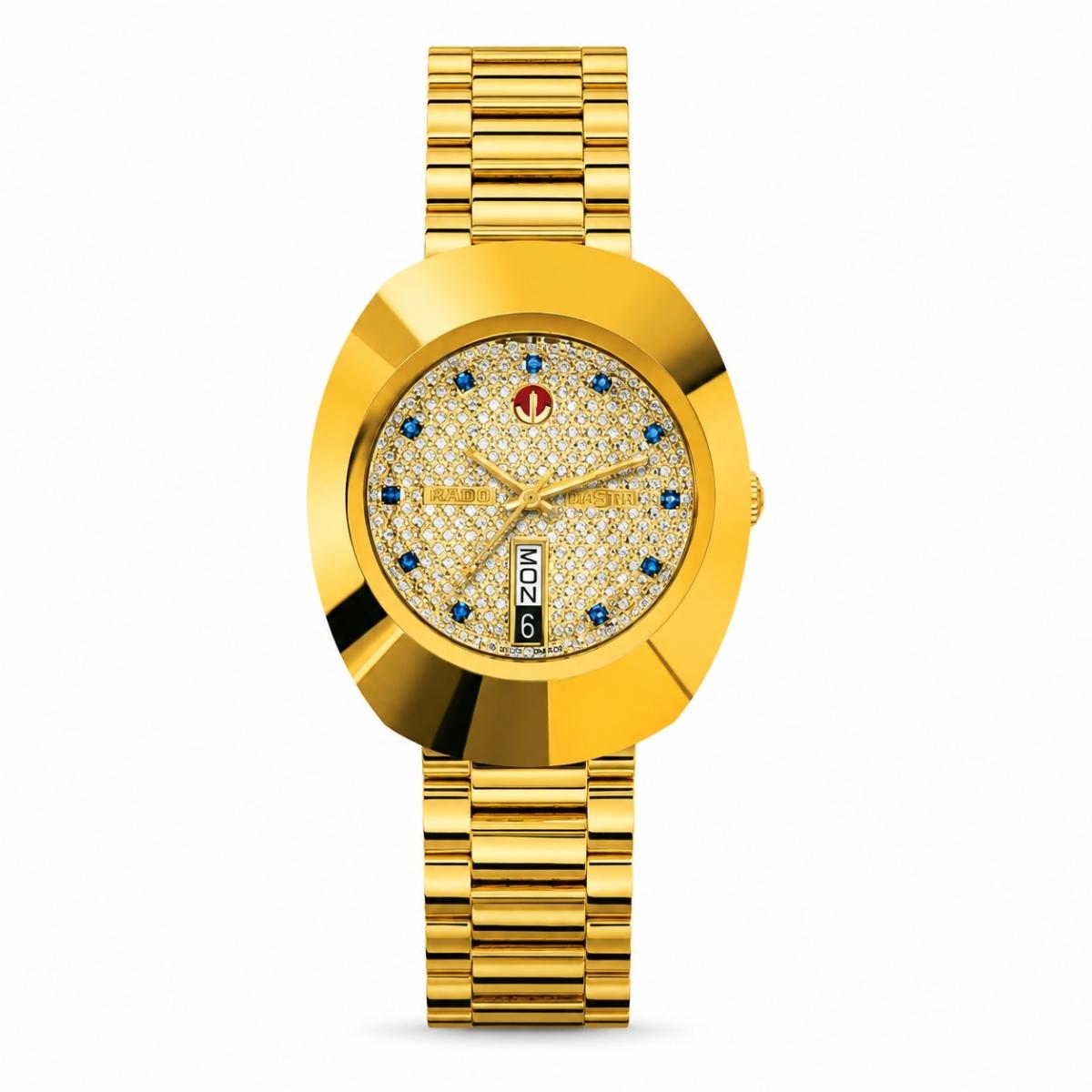 Rado DiaStar Original Jubilé Gold Diamond Dial Automatic Swiss Men's Watch