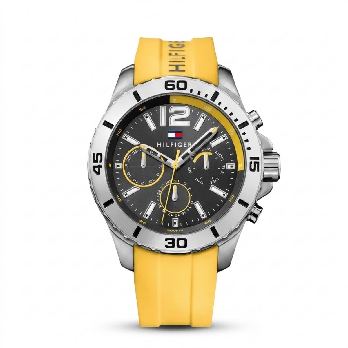 Tommy Hilfiger Decker Men's Multi-Eye Watch Yellow Silicone Strap 1791475