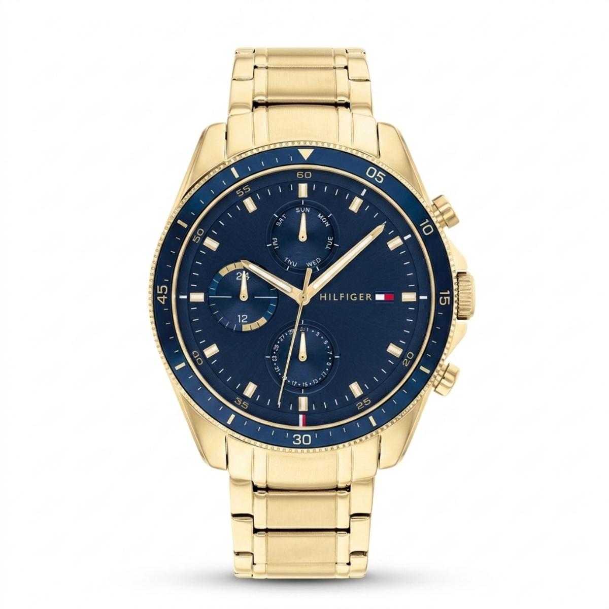 Tommy Hilfiger Trent Men's Watch Navy Blue Dial Gold-Tone 1791811