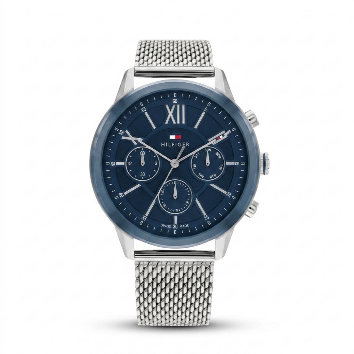 Tommy Hilfiger Men's Blue Dial Mesh Bracelet Multifunction Watch - 1791918